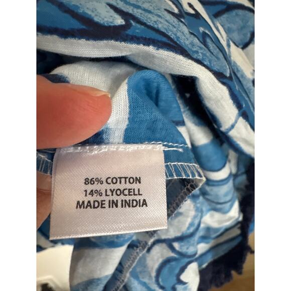 Tuckernuck TNUCK BEACH Capri Blue Majolica Tile Bondi Coverup. Size M - Picture 4 of 8